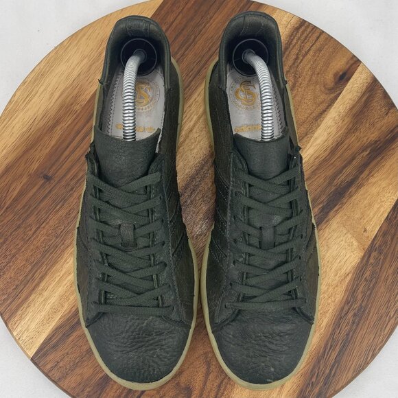 Adidas Campus Crafted C.F. Stead England Mens 9 Premium Green Leather Shoes - Picture 8 of 12
